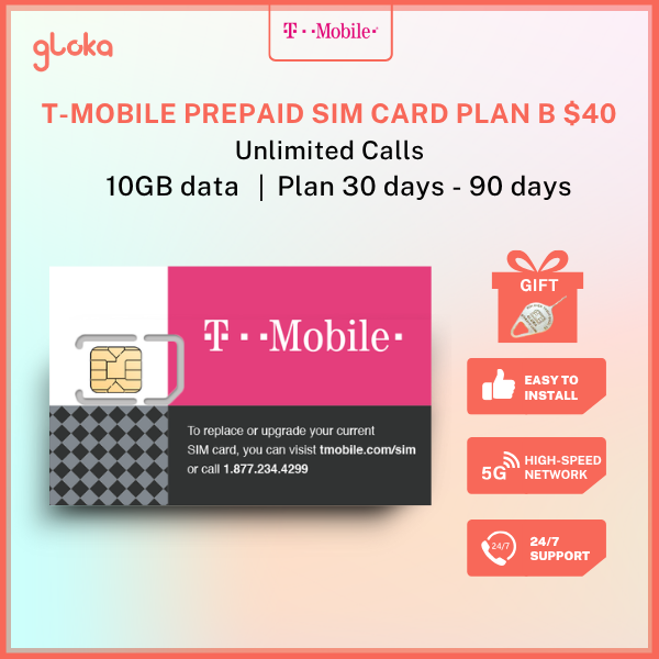 T-Mobile Prepaid SIM Card Plan $40 10GB