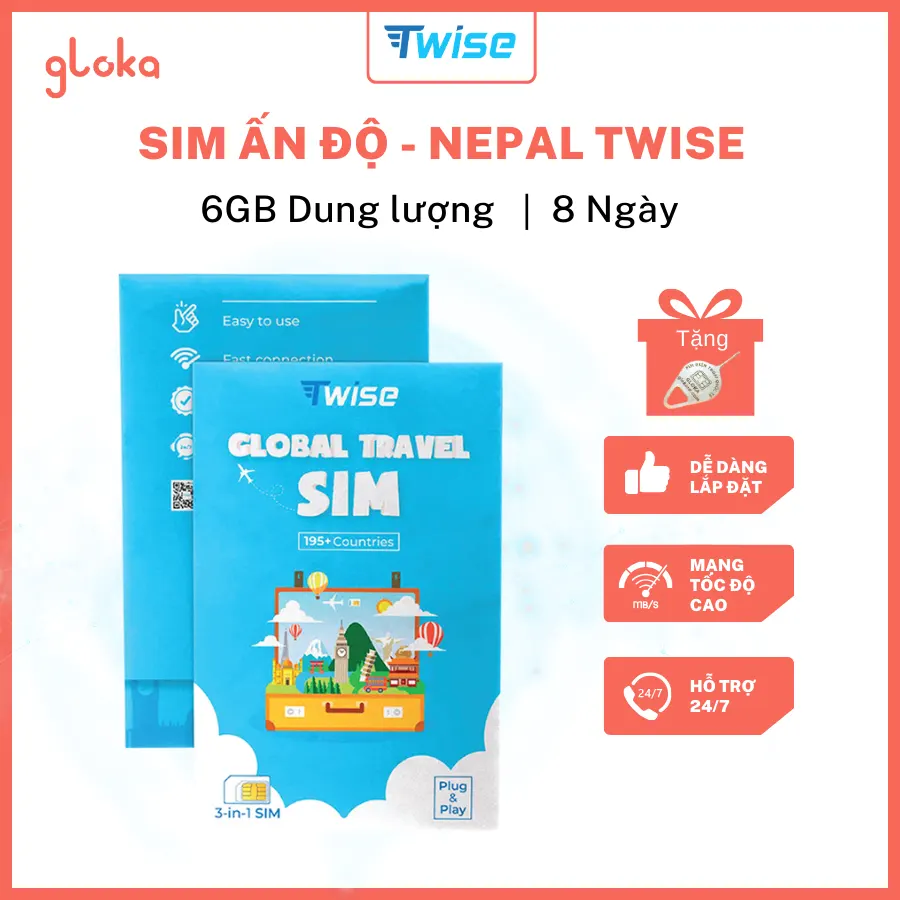 Sim Du Lịch Ấn Độ Nepal Twise Gói 8 Ngày