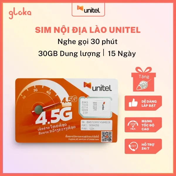 Sim Nội Địa Lào Unitel